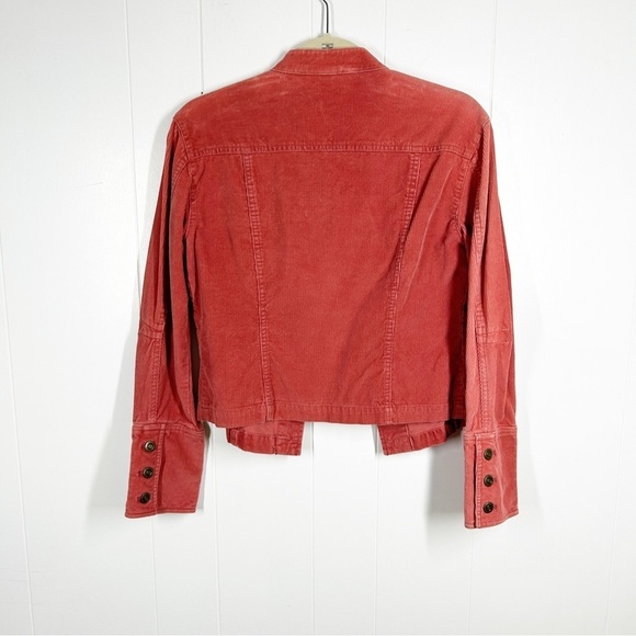 Garnet Hill Pink Corduroy Button Front Long Sleeve Blazer Medium - Picture 2 of 7